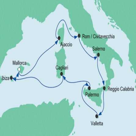 Route Italien und Mittelmeerinseln