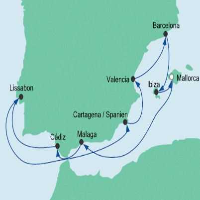 Route Spanien und Portugal